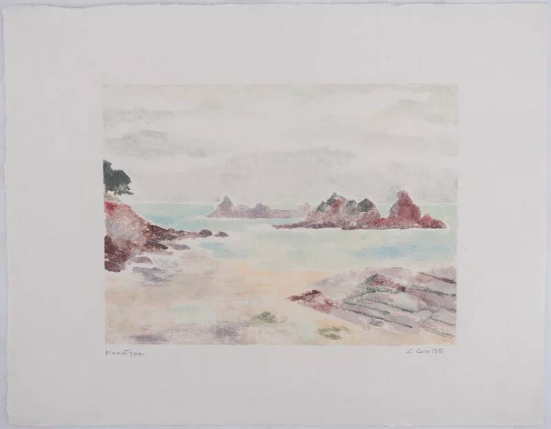 Camille COMBE: The rocks of the open sea, Original signed monotype