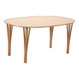 Superellipse table in beech by Piet Hein & Bruno Mathsson