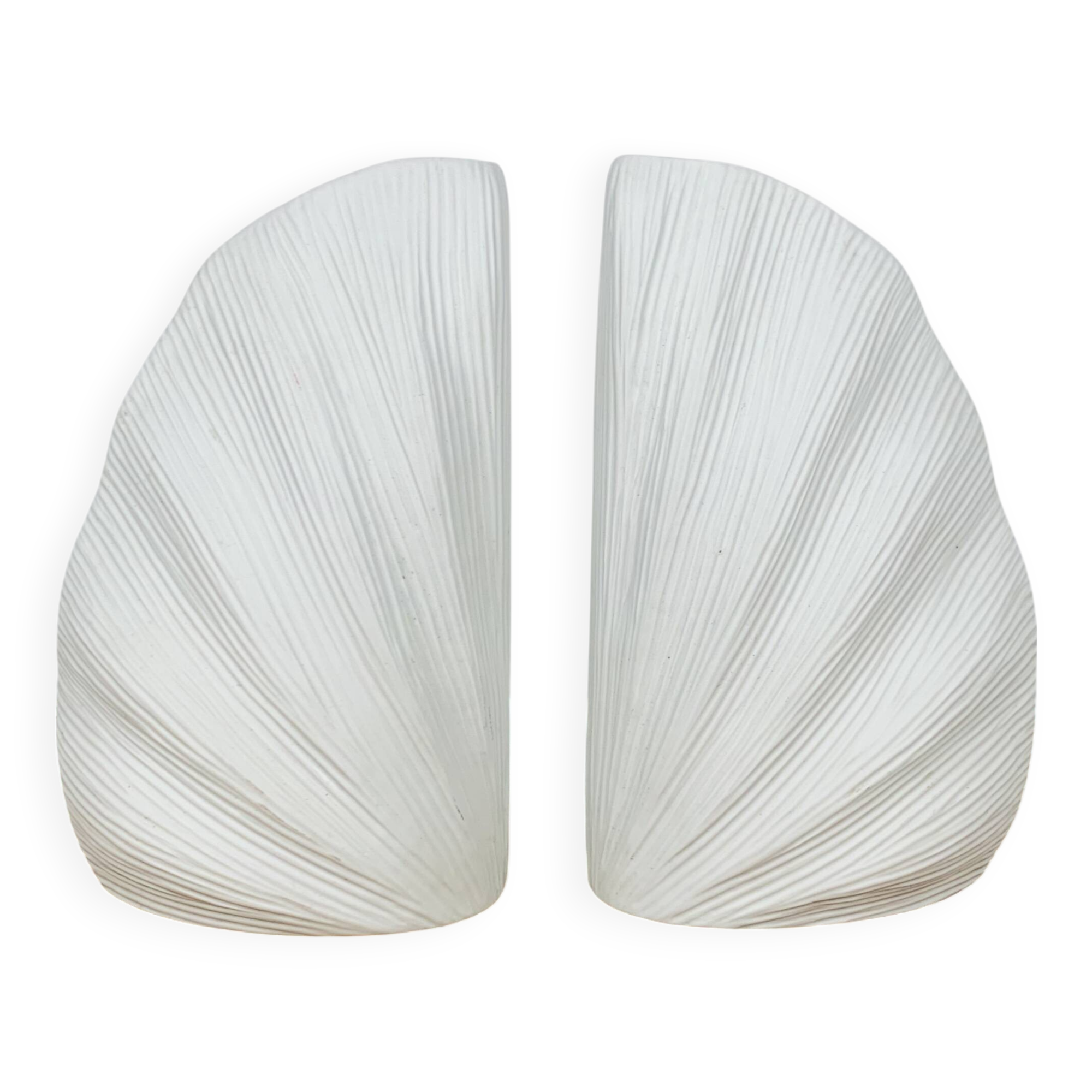 Pair of white ceramic coral vases, bookends