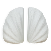 Pair of white ceramic coral vases, bookends