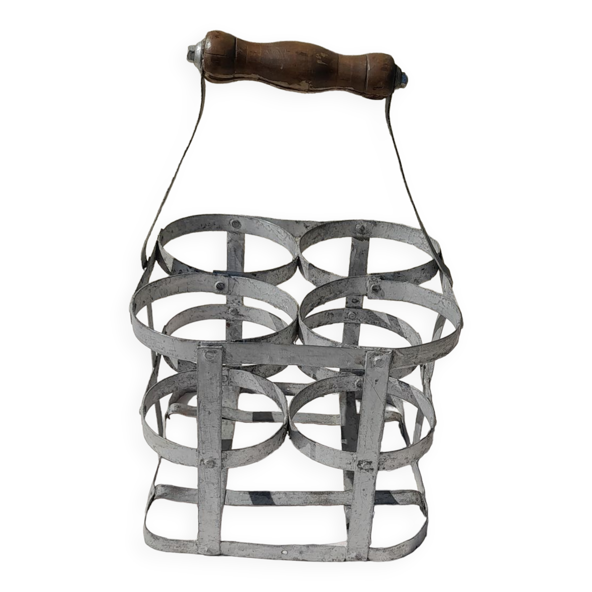 Zinc bottle holder for 4 bottles