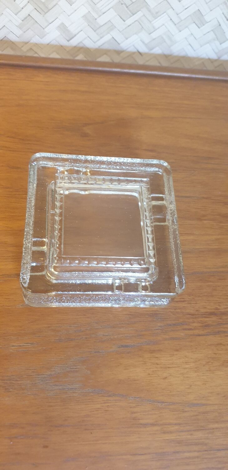 Square glass ashtray