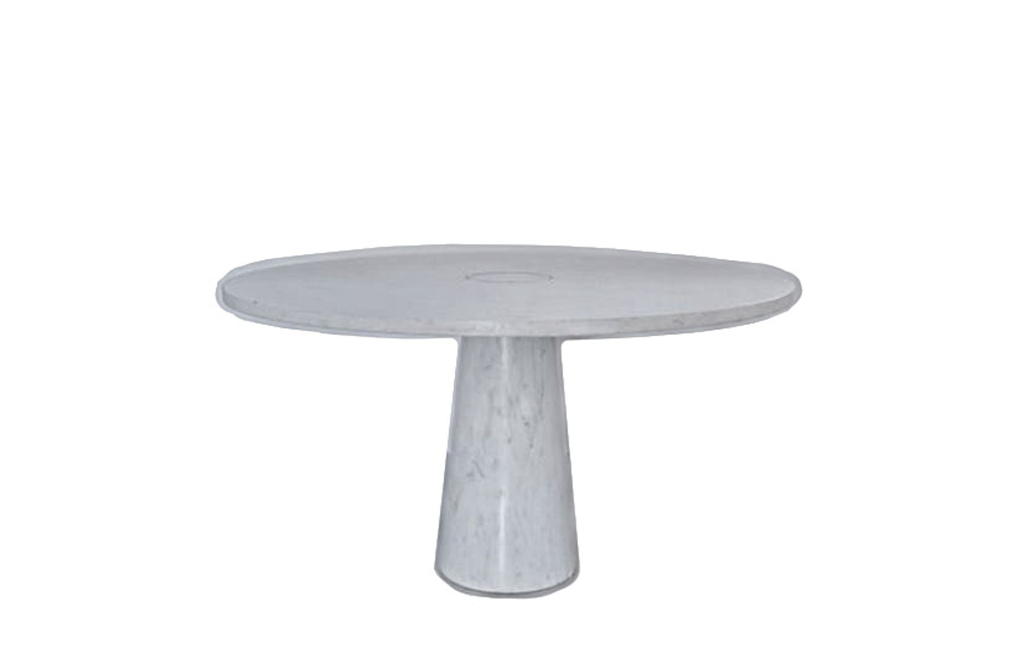 Eros round dining table in white Carrara marble, Italy, 70s in
