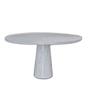 Eros round dining table in white Carrara marble, Italy, 70s in