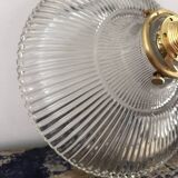Vintage holophane glass pendant light