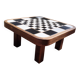 Scandinavian coffee table in wood and ceramic with a checkerboard pattern, 1960s vintage