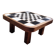 Scandinavian coffee table in wood and ceramic with a checkerboard pattern, 1960s vintage