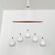 Opaline and Teak Chandelier by Uno and Östen Kristiansson for Luxus