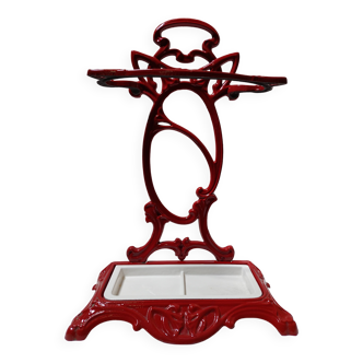Enamelled cast iron umbrella stand - art nouveau - art deco - castirone france