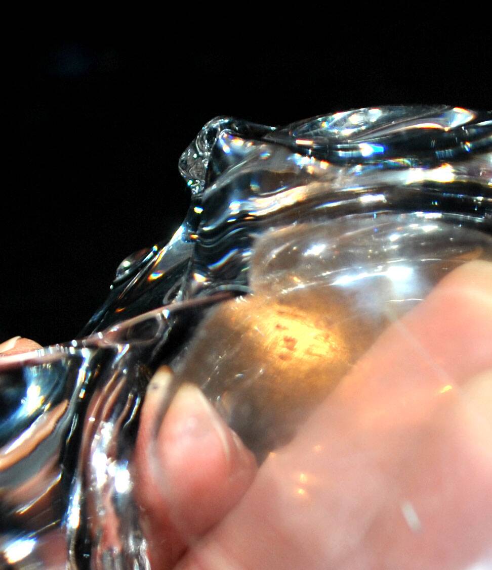 1960 Design ashtray bowl in blown crystal signed Cristal Paris France