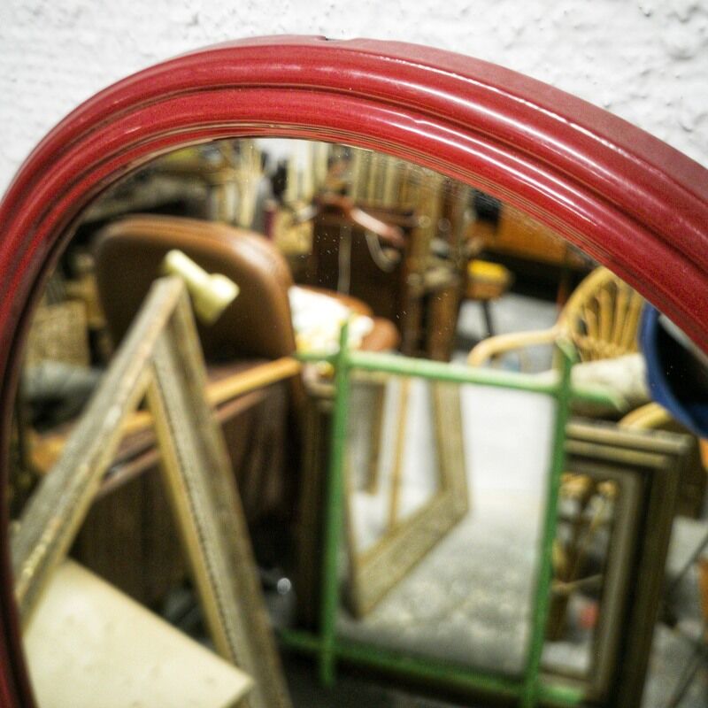 Oval cast iron mirror 39x49cm