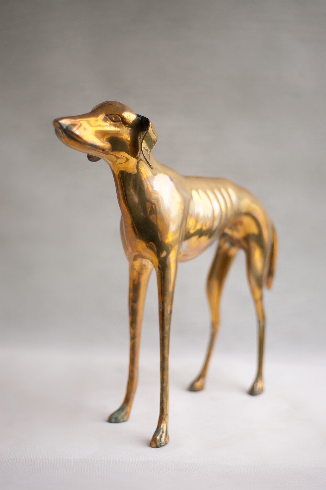 Statue vintage, big dog brass sculpture, dog statue, Greyhound, whippet, greyhound, interior decorating, home décor
