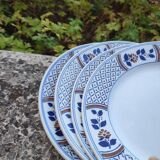 Set of 4 K&G Lunéville flat plates, Rouennais model