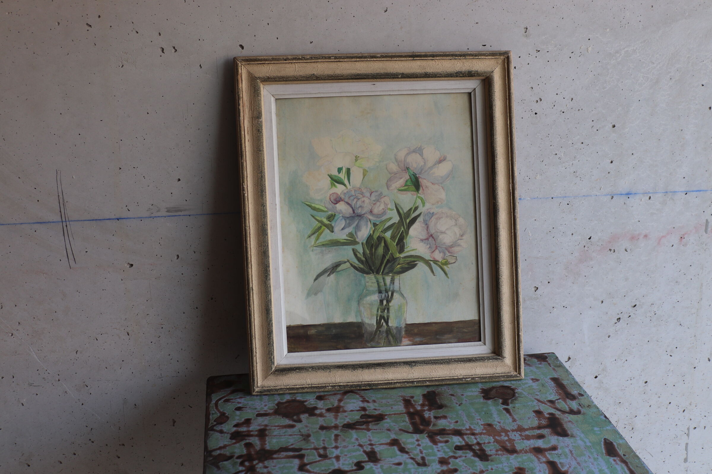 Nature morte aquarelle bouquet de pivoines