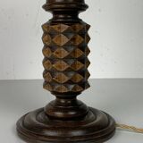 Wood Turned Mushroom Cocoon Table Lamp in the style of Charles Dudouyt
