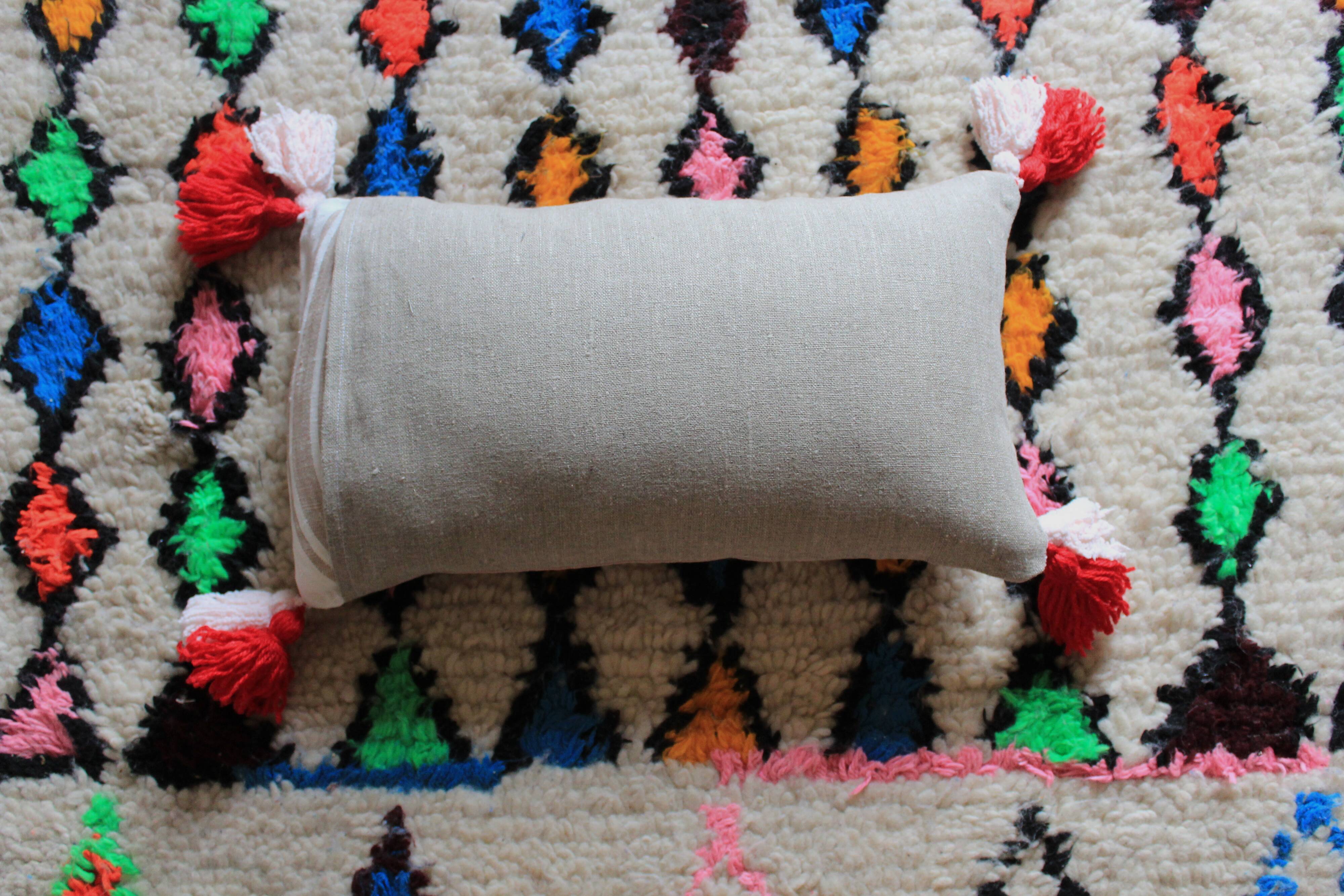 Rectangular cushion 100% Linen & Wool