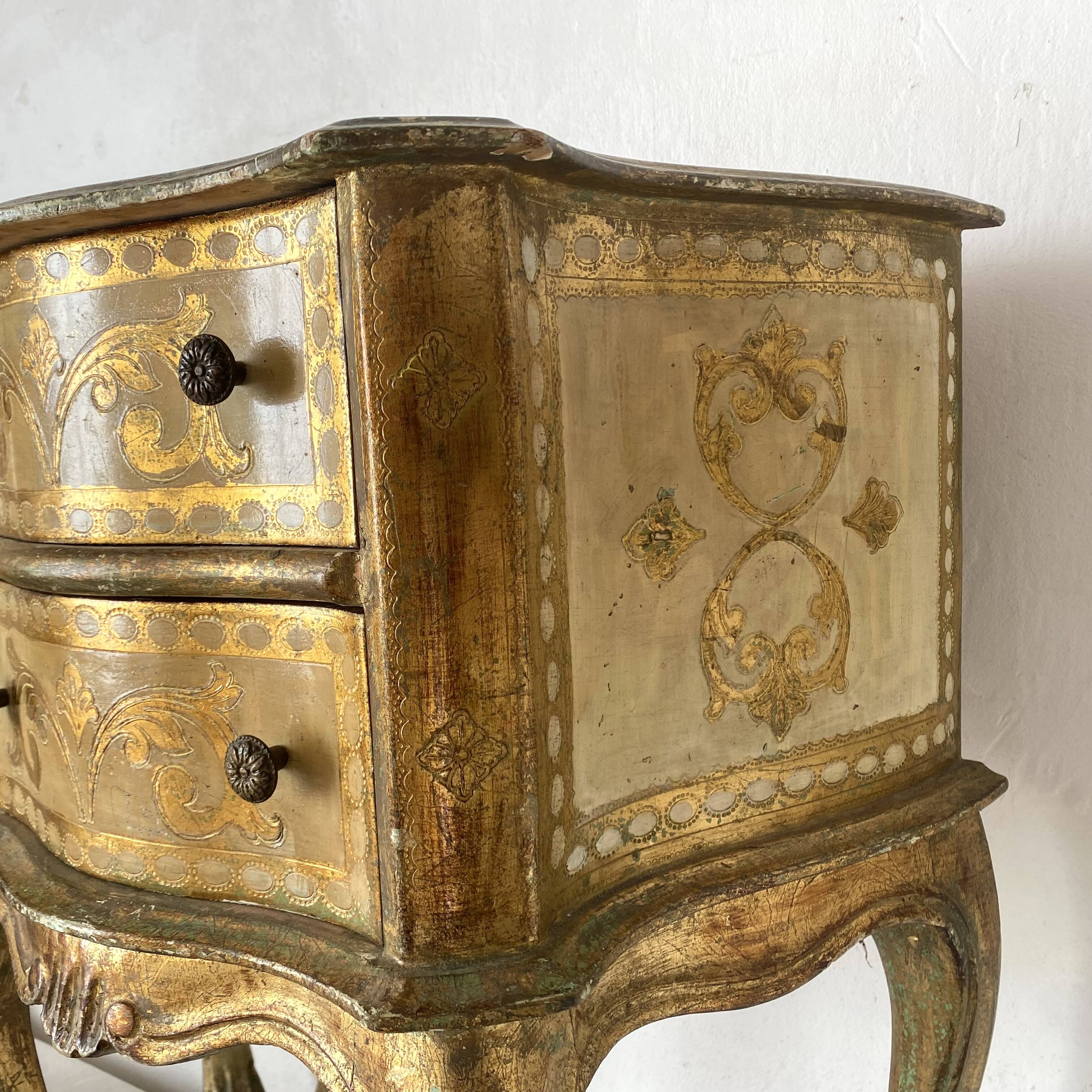 Pair of Italian Venetian-style bedside tables