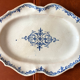 Flat oblong faience eighteenth - blue camaieu