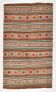 5x8 Anatolian Striped Vintage Kilim Rug, 146x252Cm