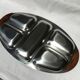 Stainless steel and teak compartmented tray