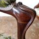 Pair armchairs Louis Philippe solid floral mahogany