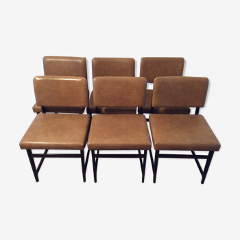 Lot de 6 chaises scandinaves années 1960/1970