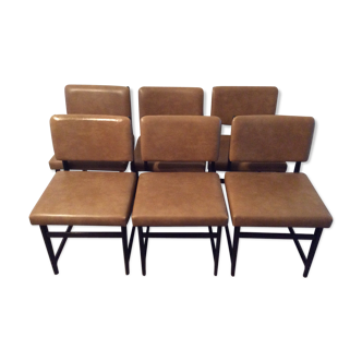 Lot de 6 chaises scandinaves années 1960/1970