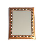 Rectangular enameled copper wall mirror signed Michel