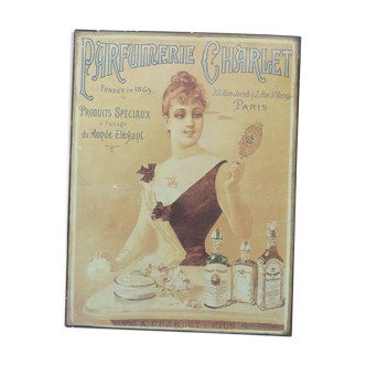 Plate Tin advertising old perfumery Charlet - Paris