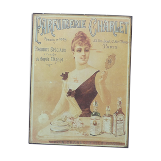 Plaque tôle publicitaire ancienne Parfumerie Charlet - Paris