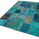 Handmade oriental 170 cm x 242 cm turquoise patchwork carpet