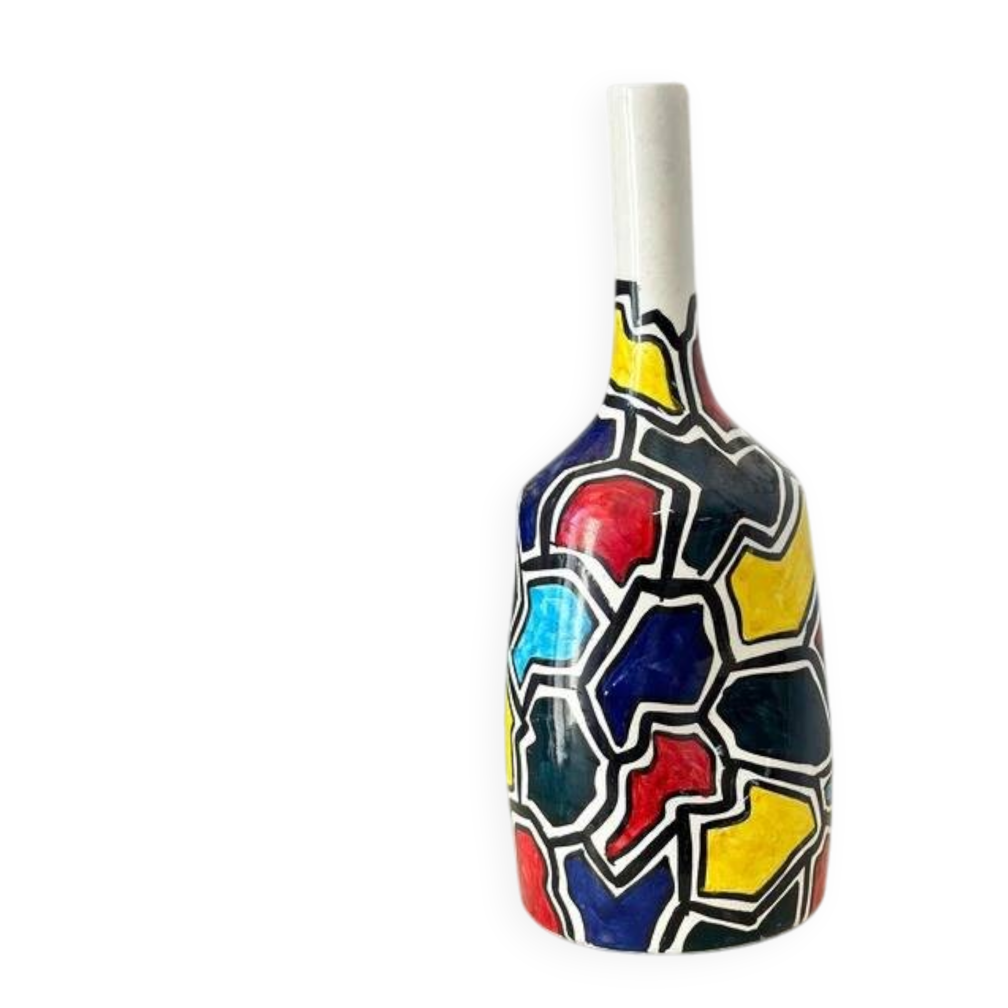 Colorful bottle handmade vase