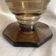 Art Deco smoked glass carafe with fan-shaped stopper.