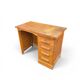 Vintage oak desk with a drawer unit and sliding shelf.