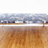 Coffee table in resin and chrome metal
