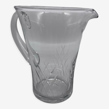Chiseled crystal pitcher