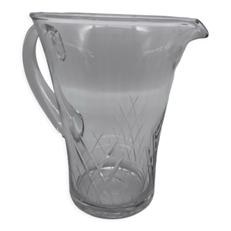 Chiseled crystal pitcher