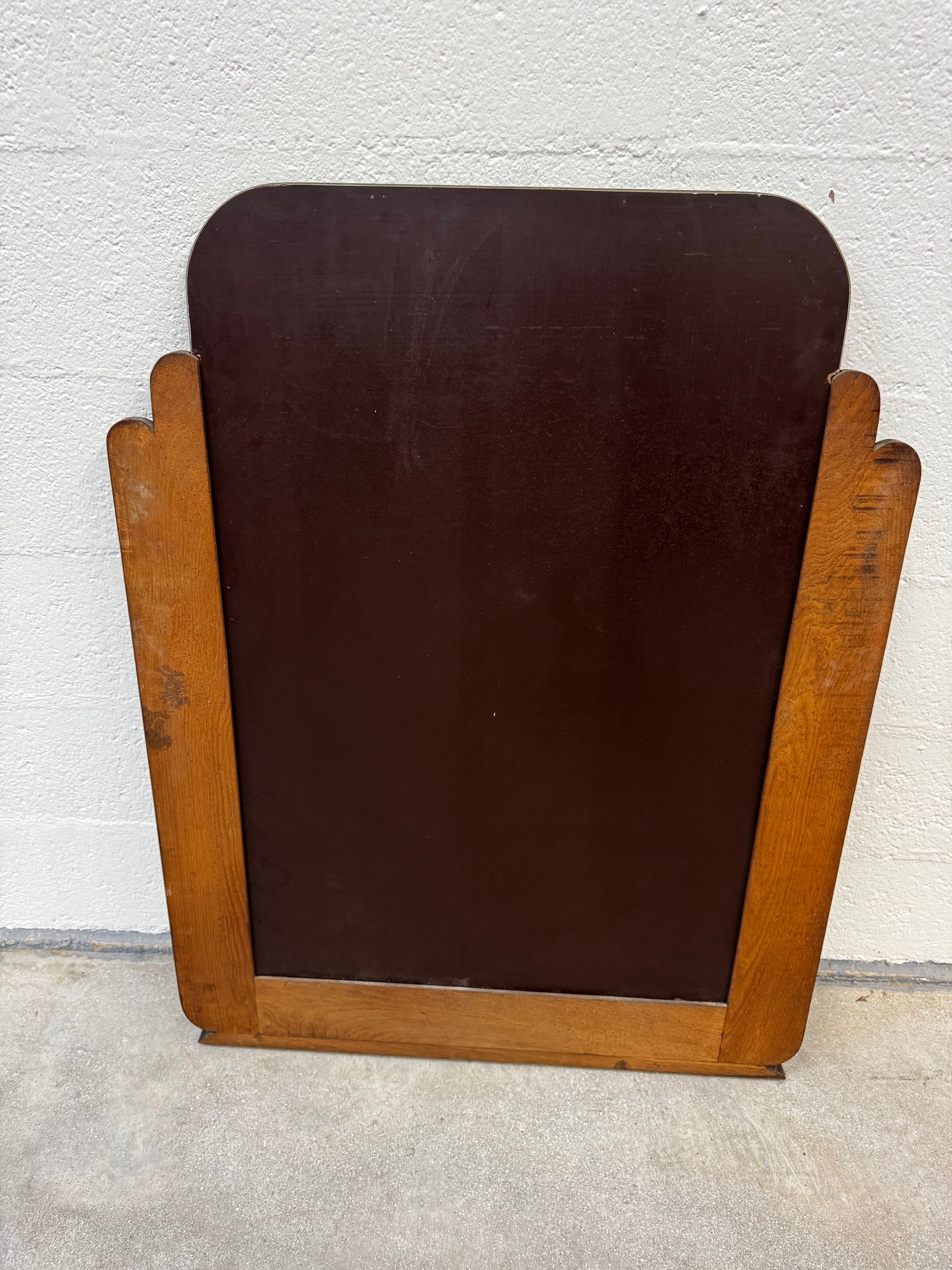 Art Deco mirror in carved oak – 1930s – 102 x 78 cm