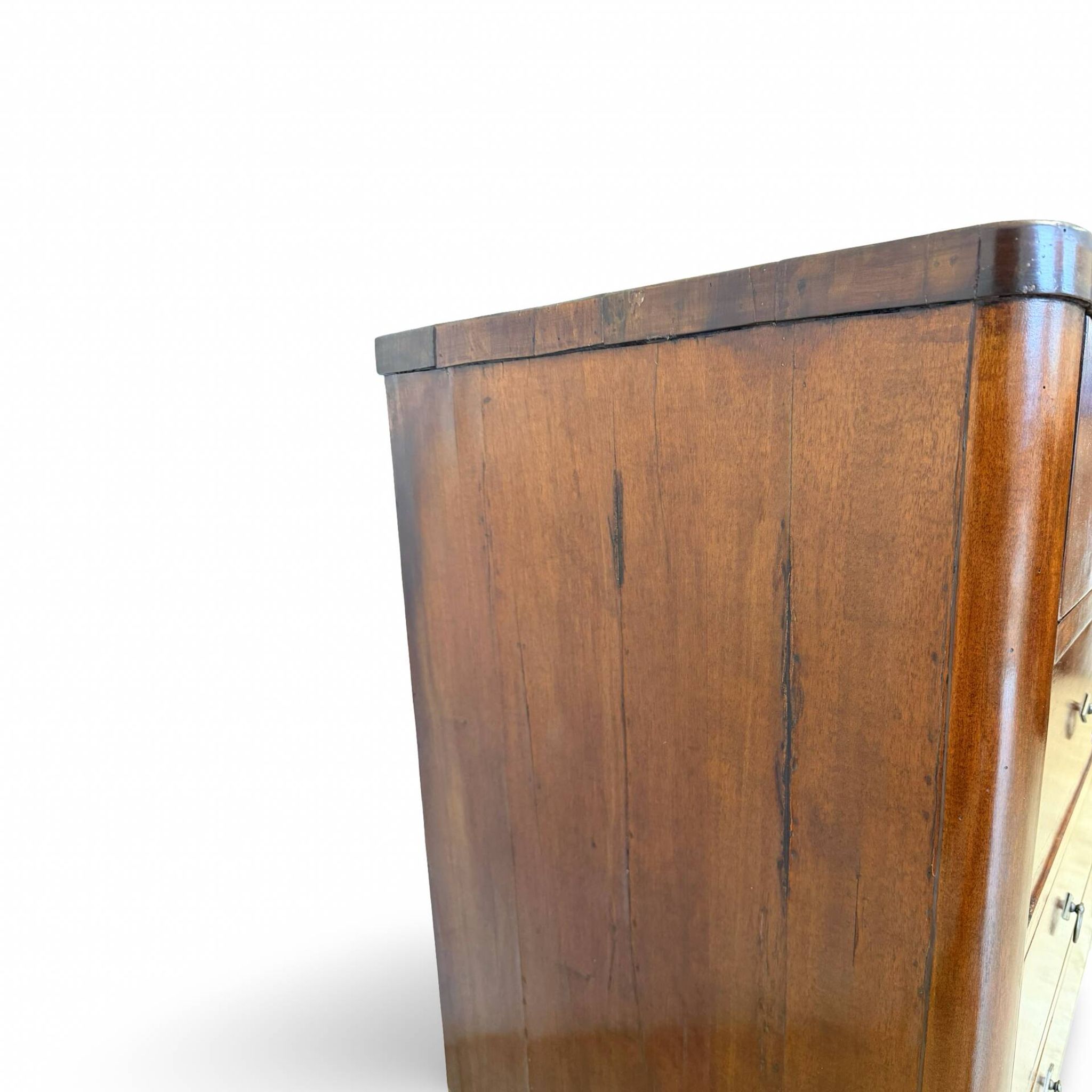 Commode en noyer burl art déco italien, années 1850.