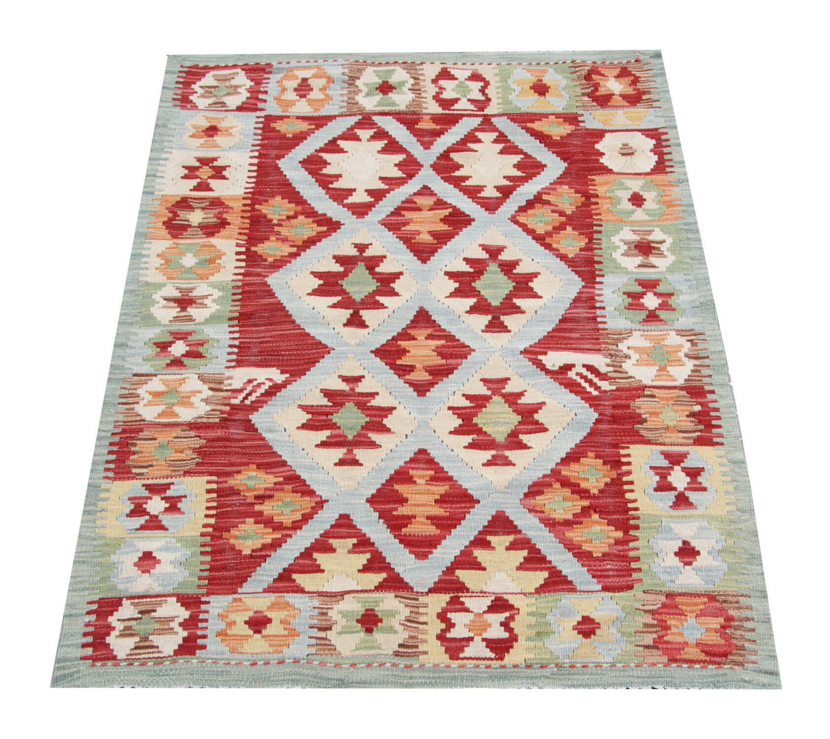 Flat-woven area rug kilim 90x119cm