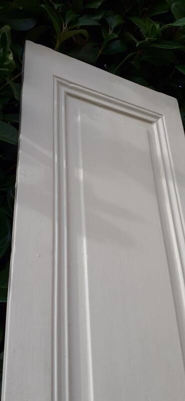 Narrow old paneled molded cupboard door h220x42cm
