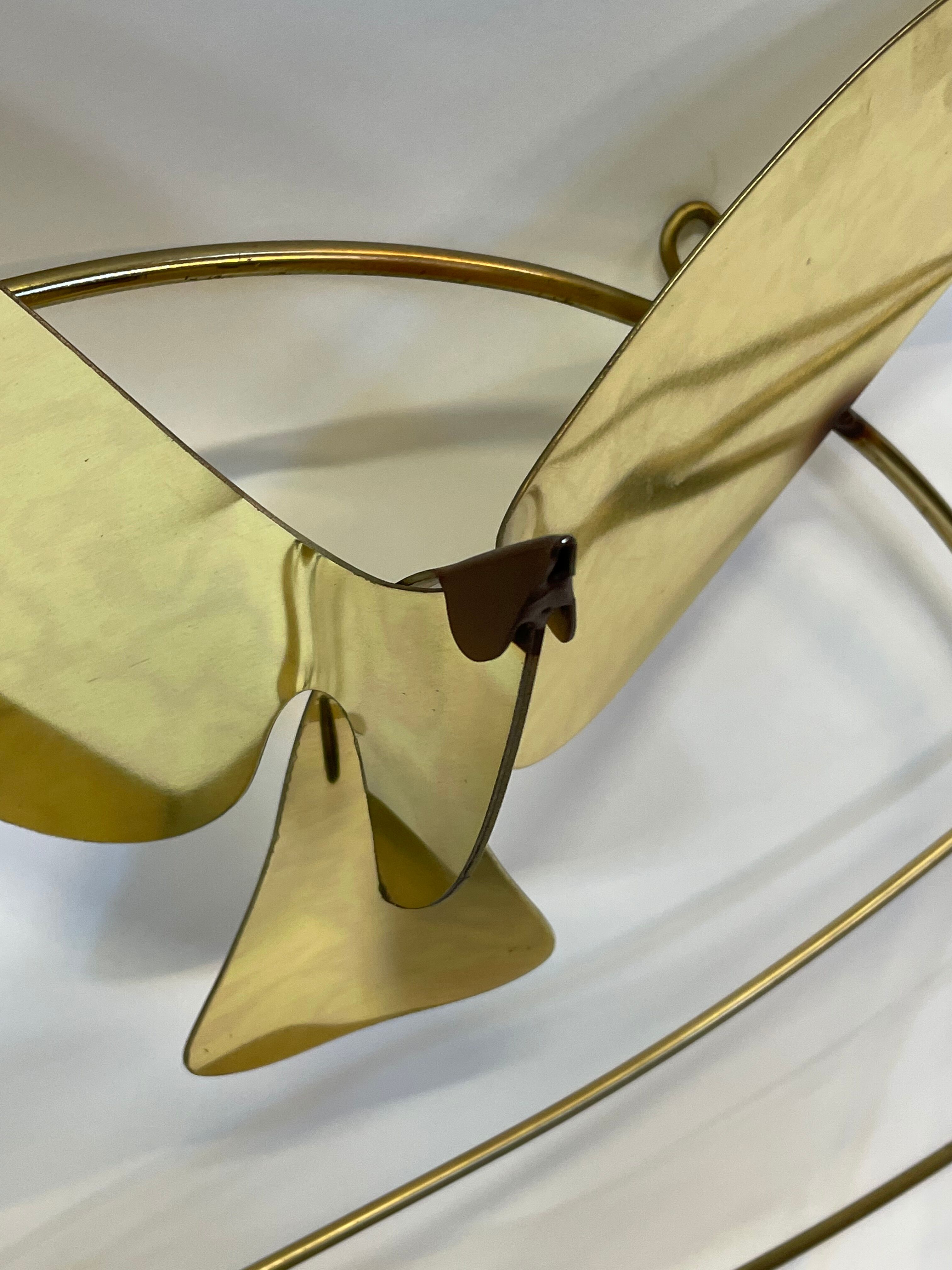 Vintage curtis jere modern brass wall sculpture