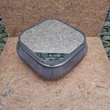 Velvet and mirror coffee table