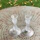 Pair of crystal candlesticks, darques crystal, diamond pattern, vintage Original label