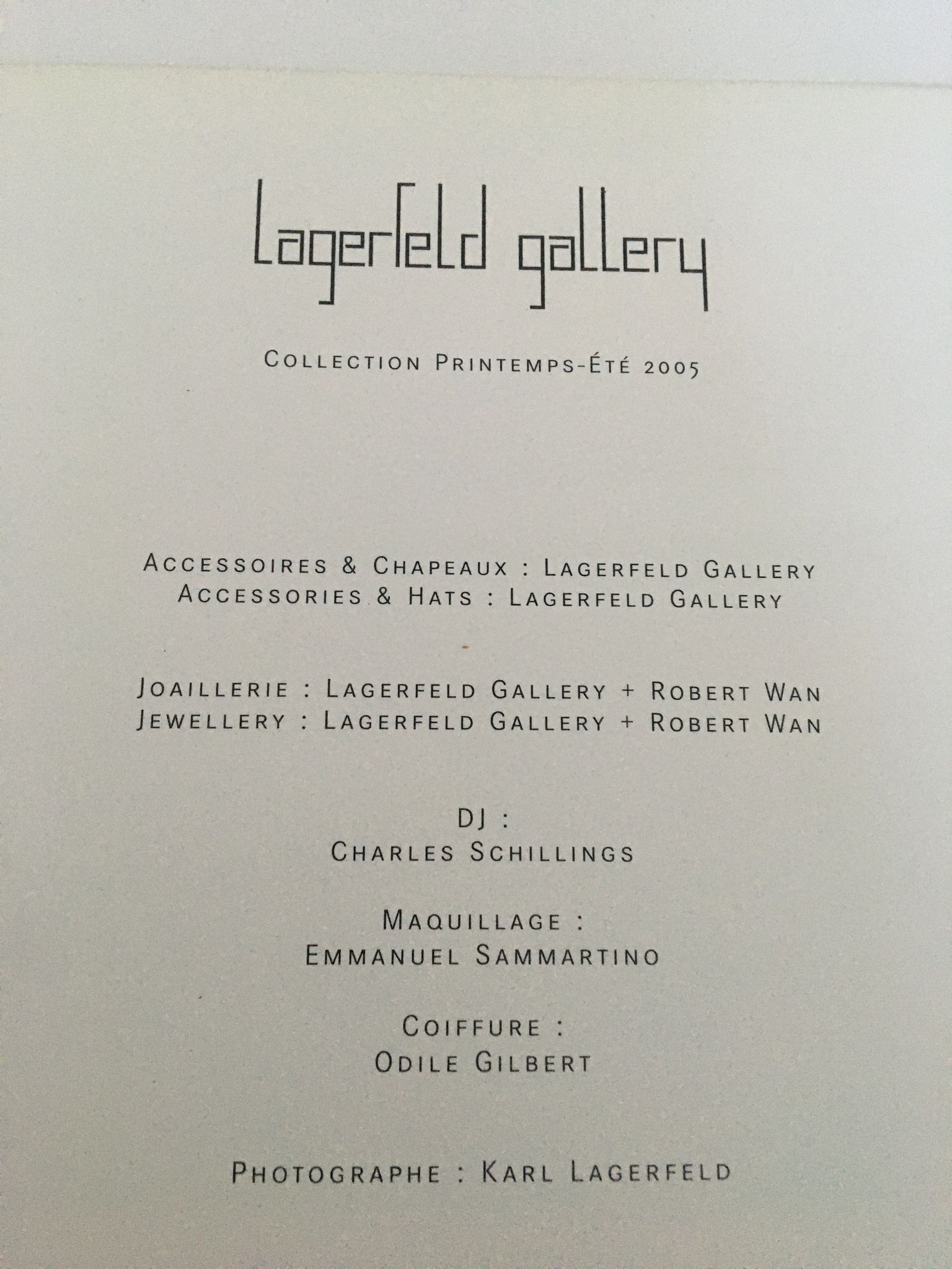 Photography by Karl Lagerfeld for the spring-summer 2005 collection