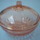 Transparent pink glass candy box