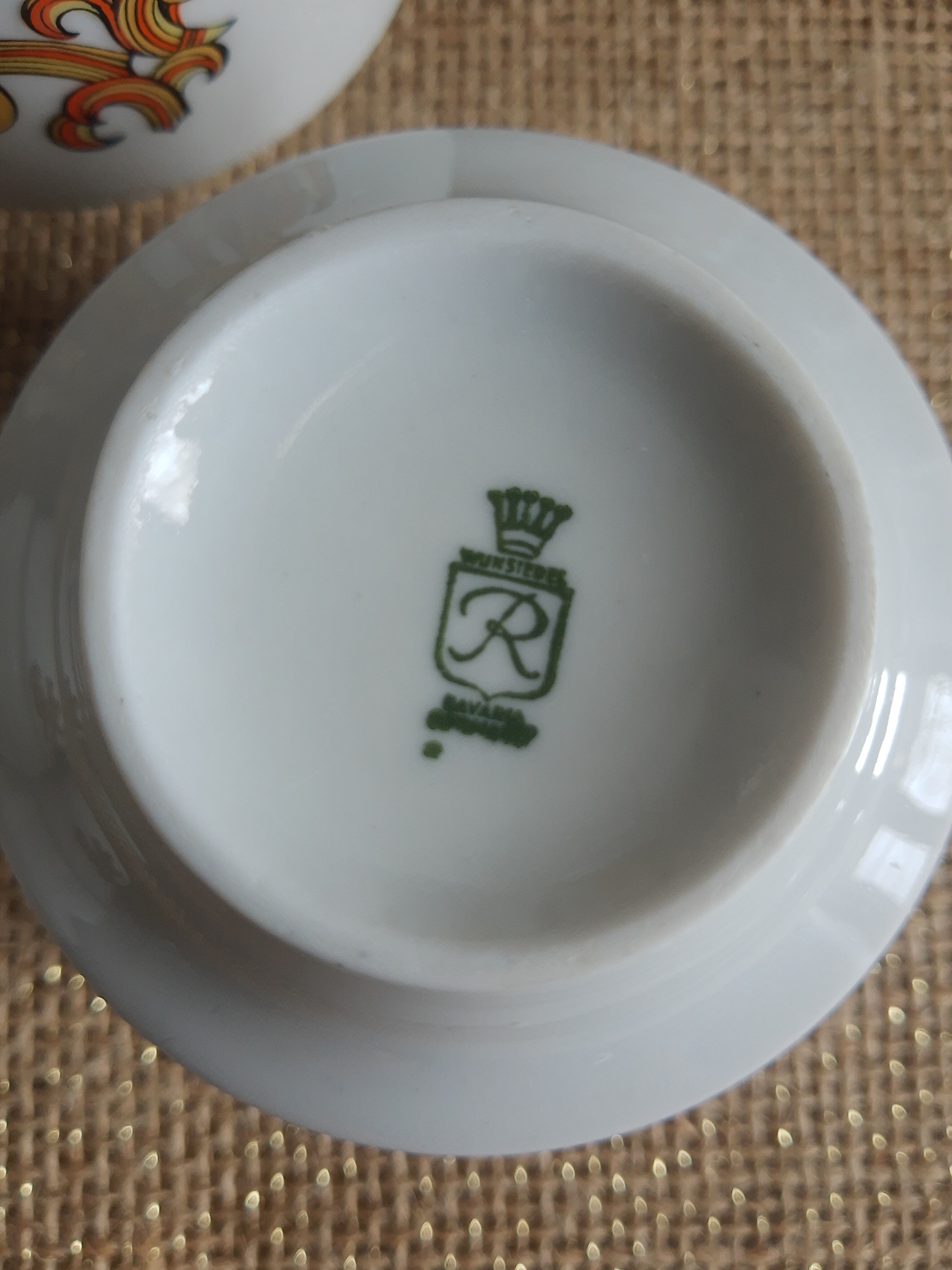 Set 11 coffee cups, sugar bowl and milk pitcher Wunsiedel Bavaria vintage