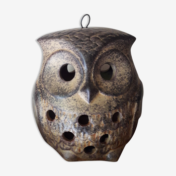 Candle holder in sandstone shape owl to pose or hang.