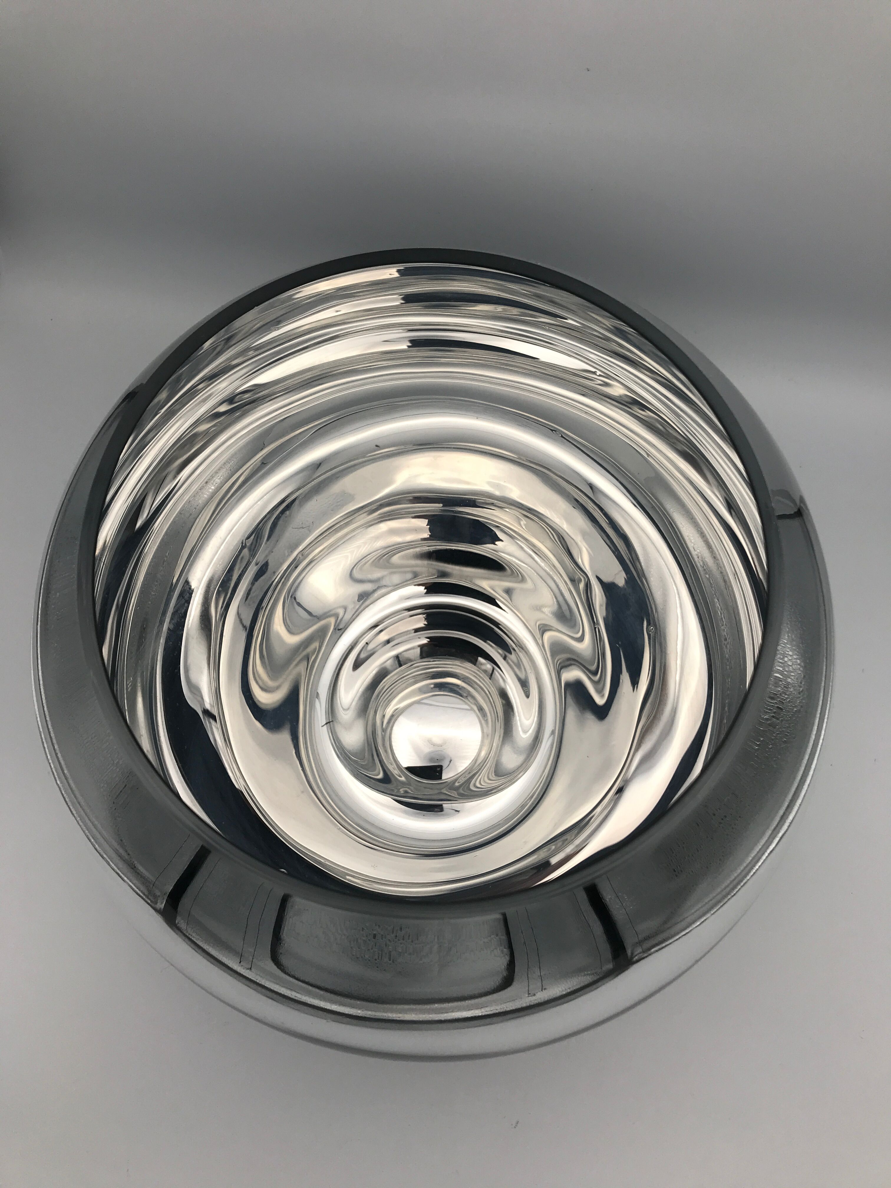 Vase form boule in smooth verre effect chromé or silver mercury 22 cm