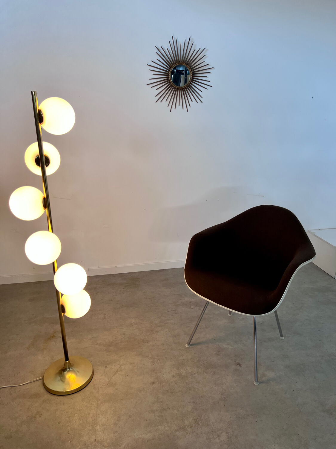 Old Charles and Ray Eames Vitra design armchair from the 70s fiberglass armchair fabric